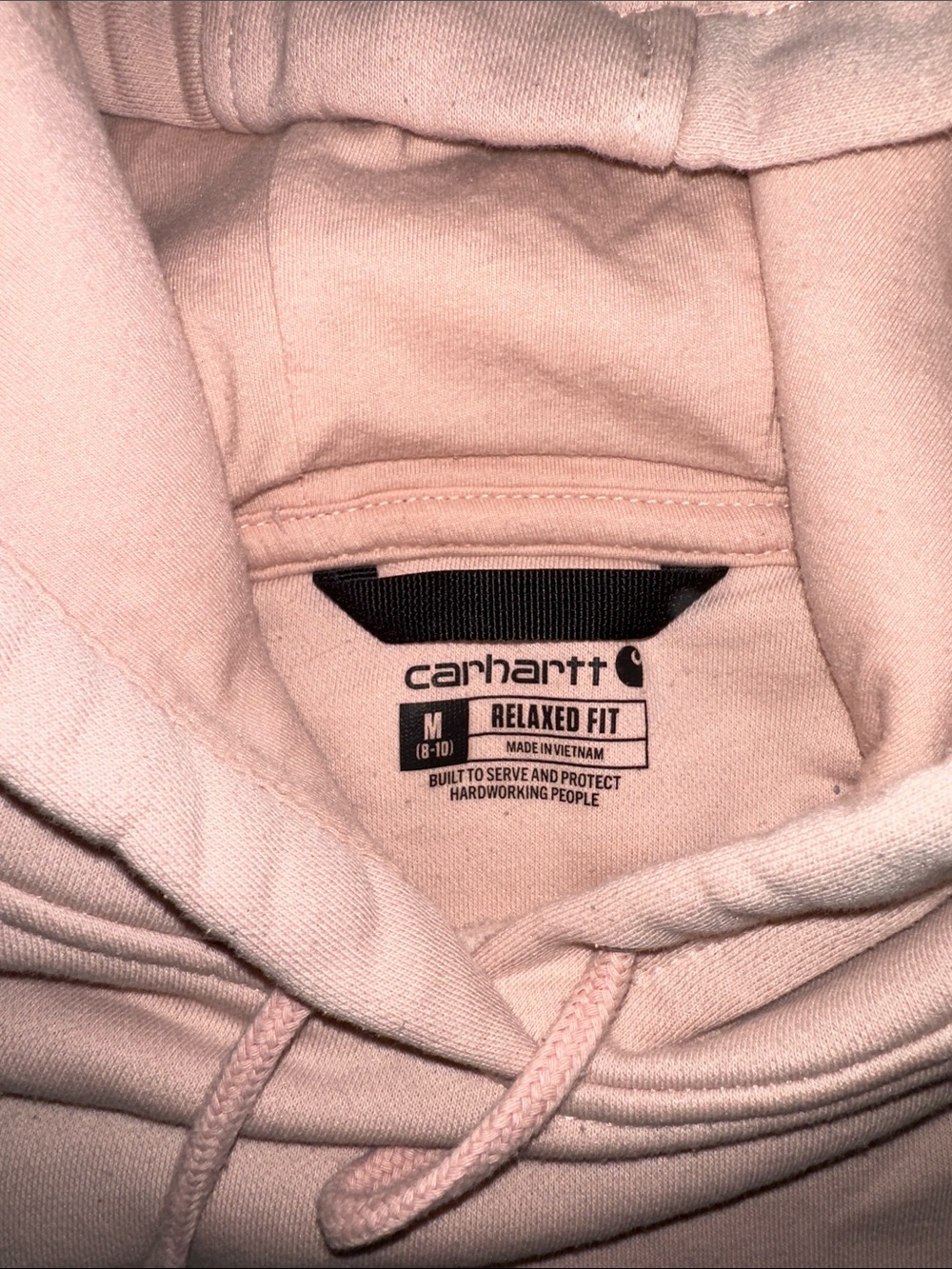Carhartt Light Pink Hoodie with Maroon Logo - Picture 2 of 3